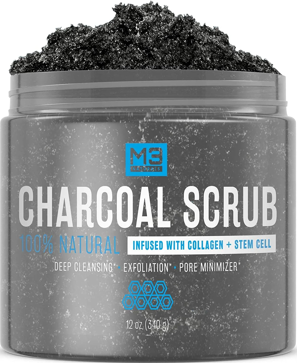 Activated Charcoal Body & Face Scrub 12 OZ B44724