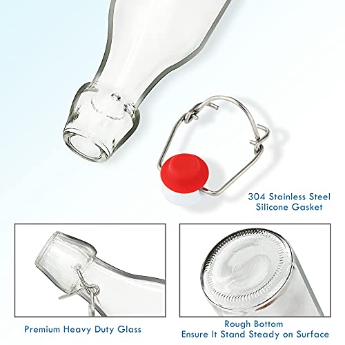 8oz Glass Swing Top Bottles with Airtight Caps 9 Pack X42604