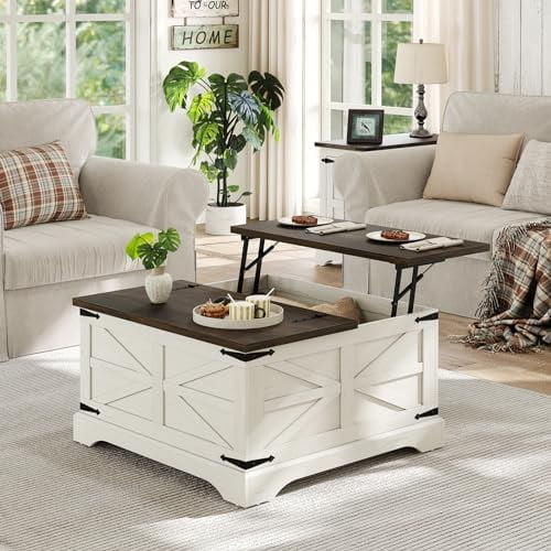 Square Lift Top Coffee Table with Hidden Compartment T248722