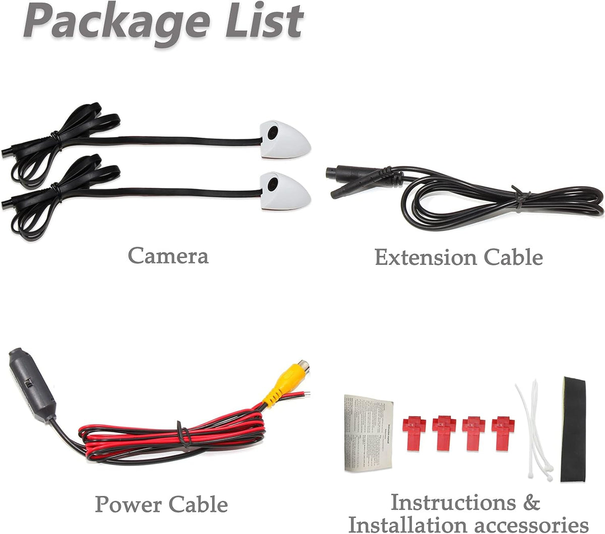 Pack of 2 Mini Side Mount Reverse Mirrored Image Cameras O37759