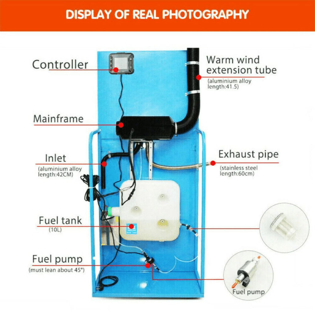 8KW 12V Diesel Air Heater with Remote Control F2243