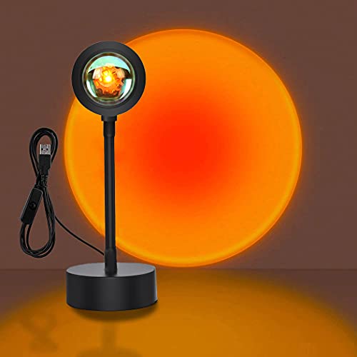 Sunset Lamp with Remote Control, 16 Colors Night Light 180° Rotation J3937