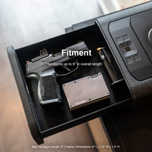 Titanium Gray Biometric Smart Safe with Wireless Phone Charger and Auto Open Drawer K7239