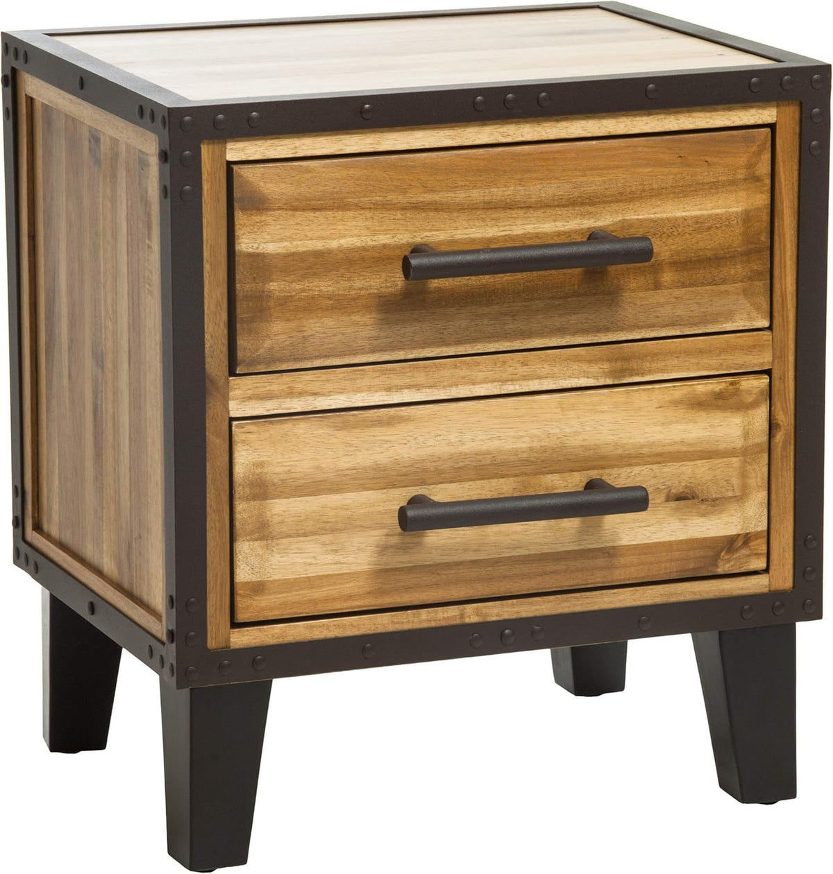 Acacia Wood Two Drawer Night Stand D87733