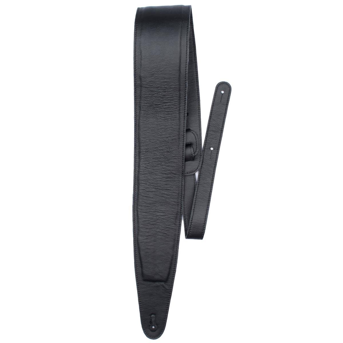 Black Padded Leather Guitar Strap O315