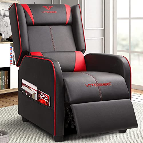 Blue PU Leather Gaming Recliner Chair O681