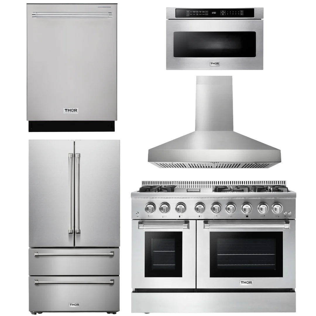 48 Dual Fuel Range, Range Hood, Refrigerator, Dishwasher, Microwave S20178