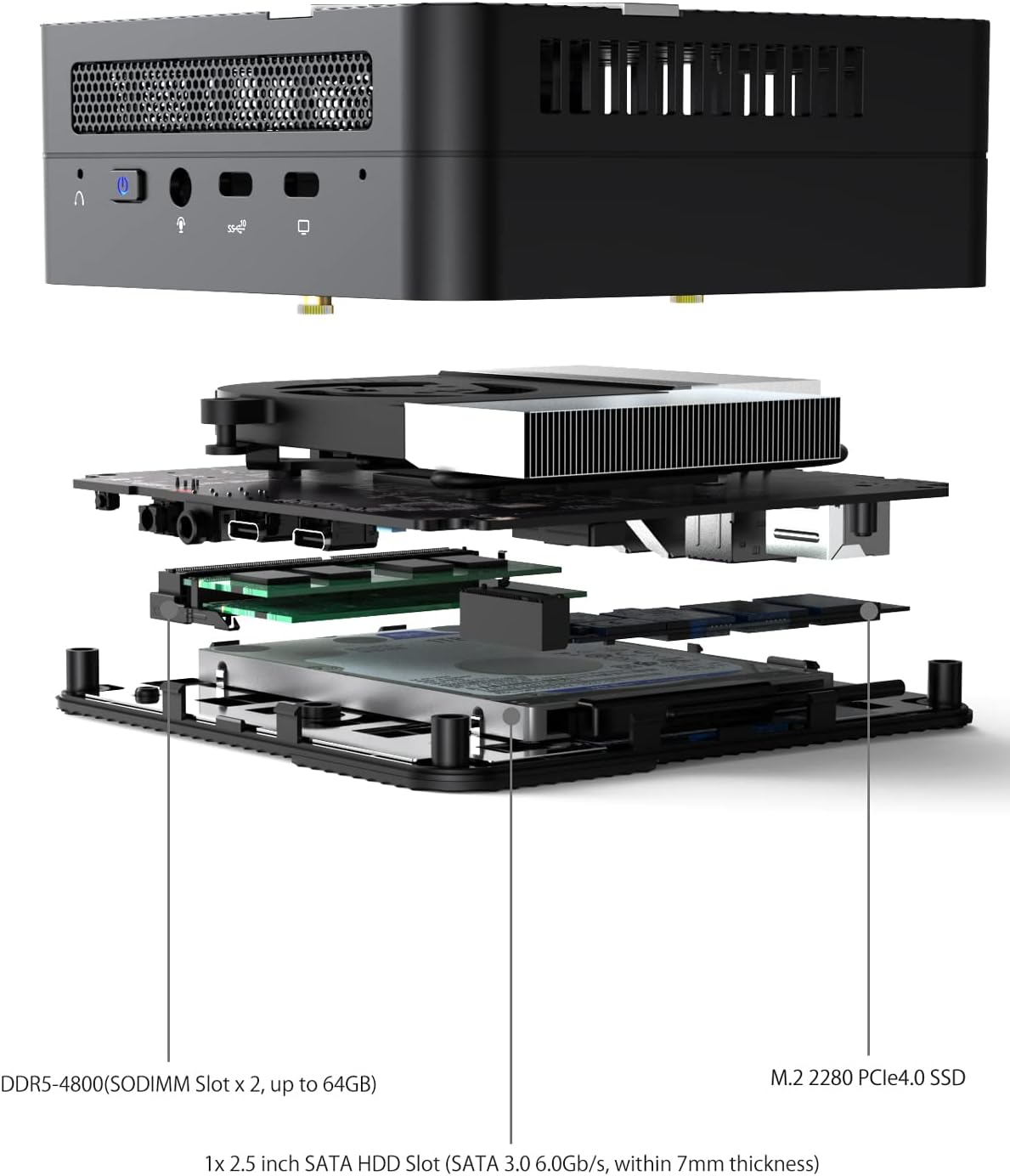 32G RAM 512GB PCIe SSD AMD Ryzen 9 6900HX Mini PC D8158