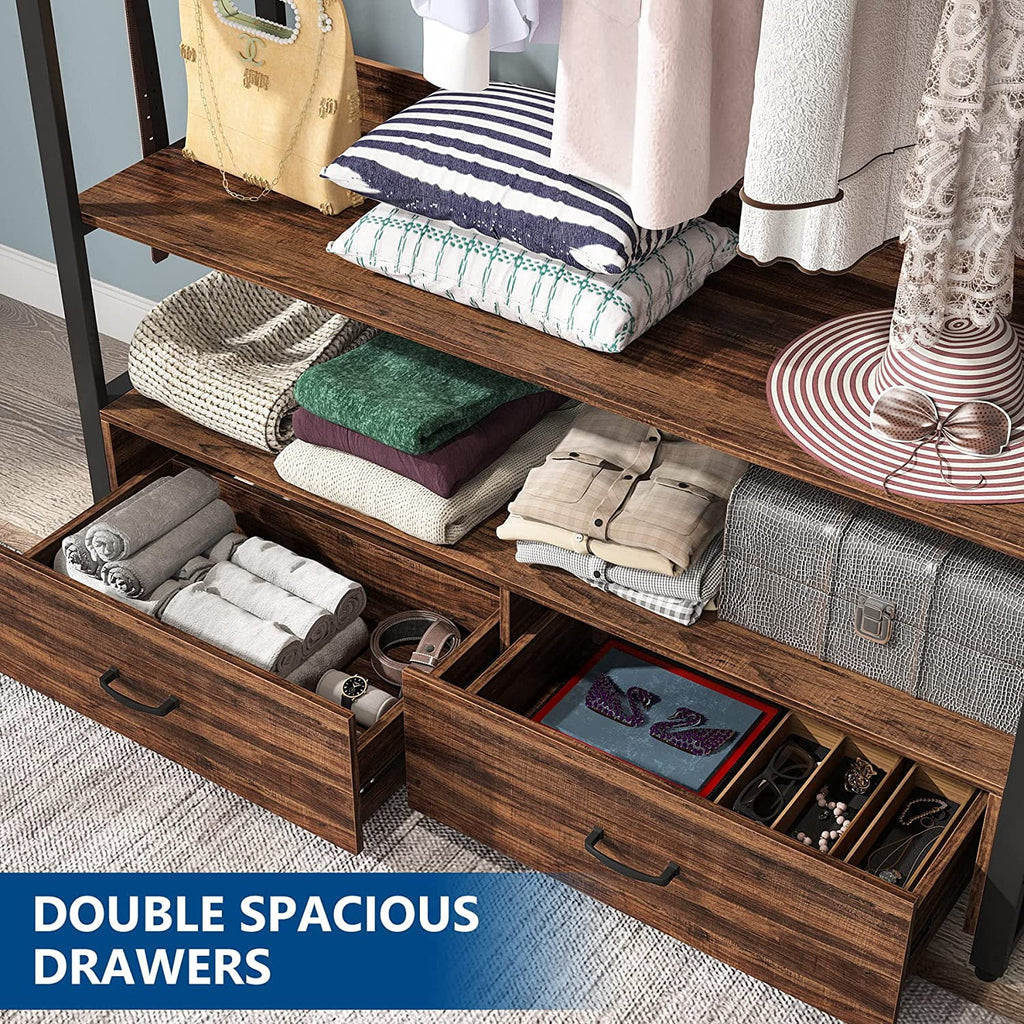 47 inches Clothes Rack with Drawer and Hooks O50942