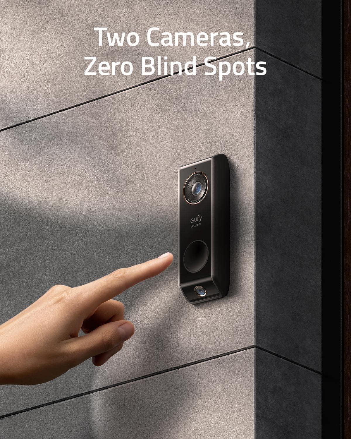 Wired Video Doorbell with Chime, Dual Cam, 2K with HDR, Motion Only Alert O950059