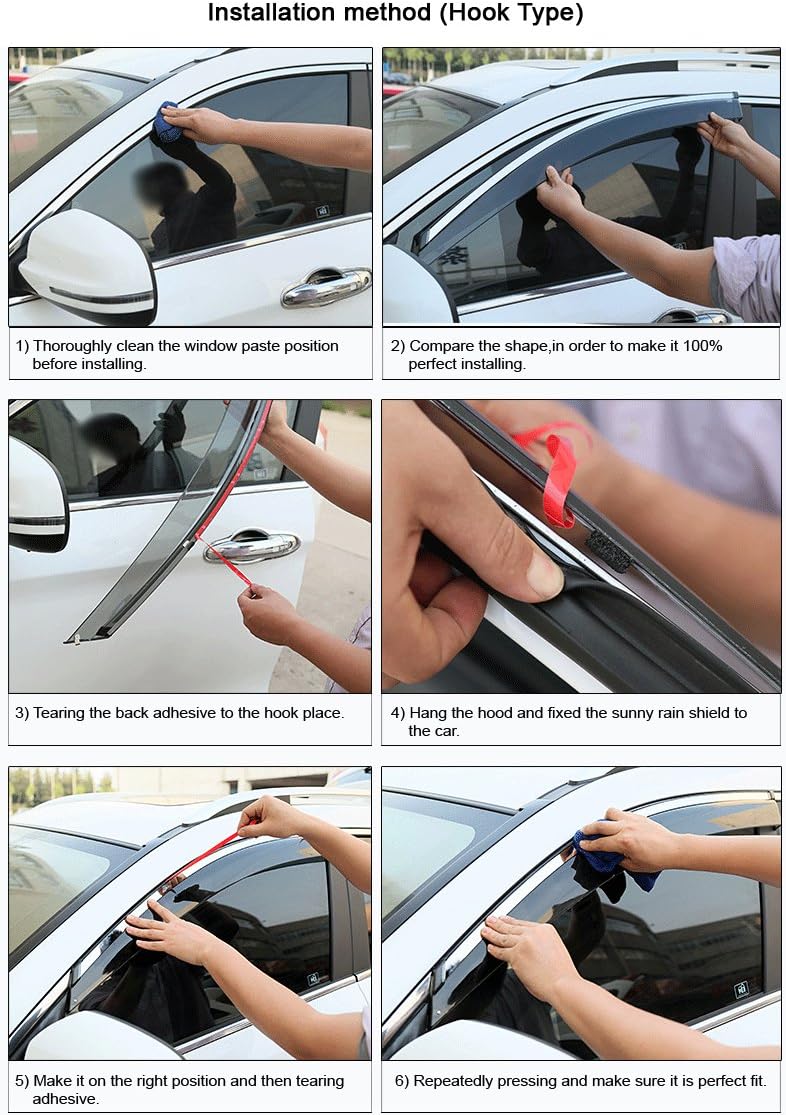 Car Window Visor Vent Shade Deflector Sun Rain Guards R3883