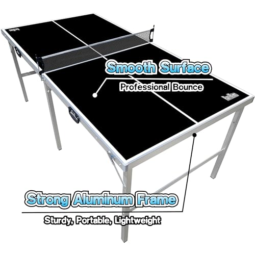 6 ft x 3 ft Portable Folding Ping Pong Table H910
