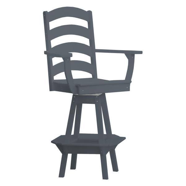 Weathered Wood Swivel Bar Chair with Arms Y34514