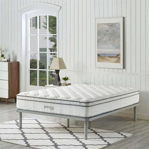 10" Quilted Full Size Pillow Top Innerspring Mattress in White T279