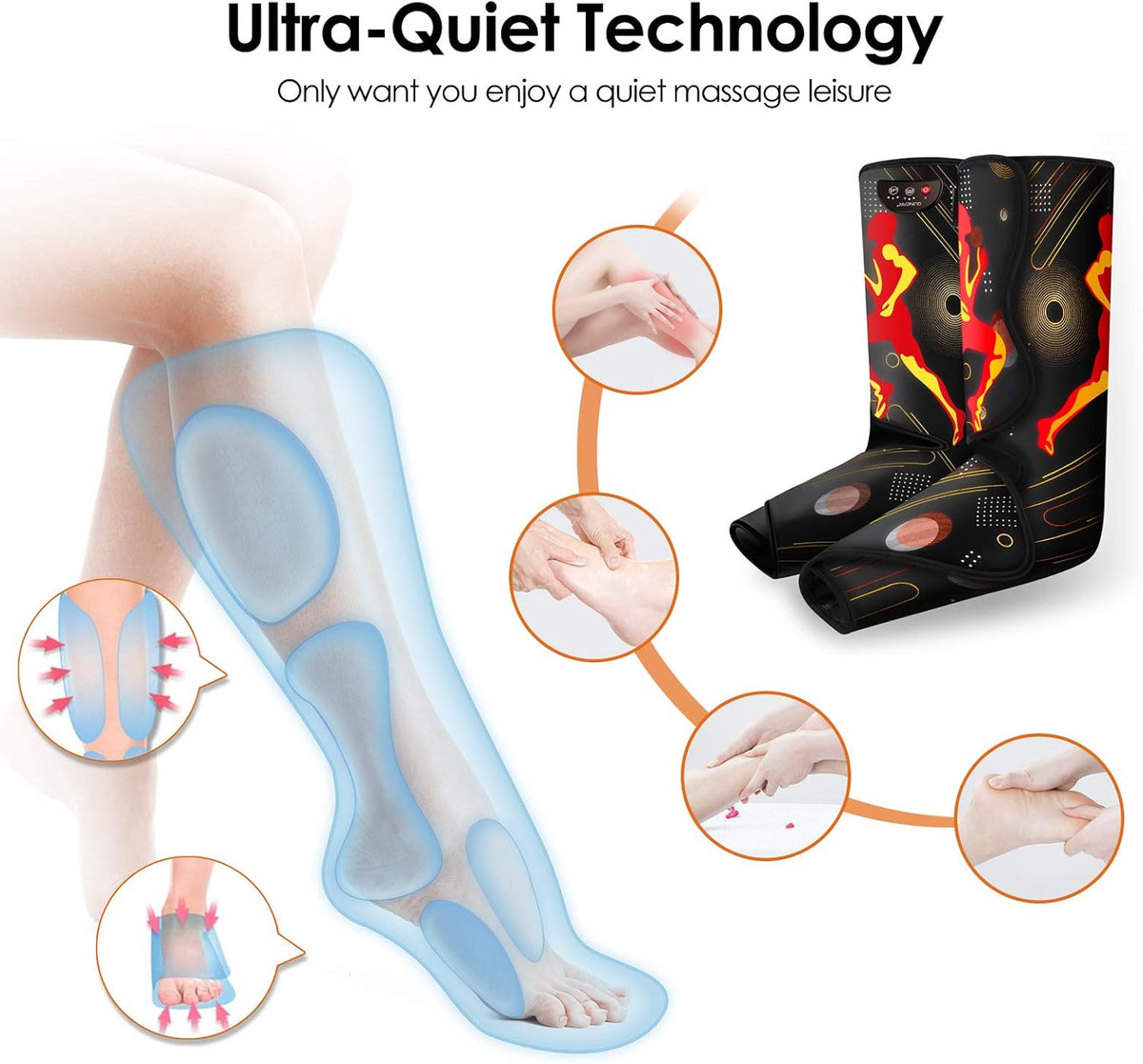 Rechargeable Air Compression Leg Massager for Foot and Calf Y13594