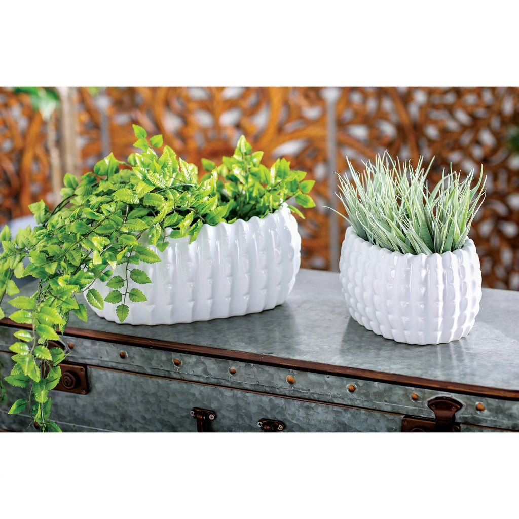 White Ceramic Planter (3 Count) E3516