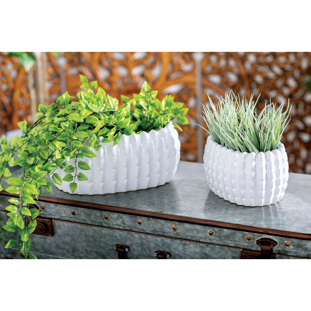 White Ceramic Planter (3 Count) E3516