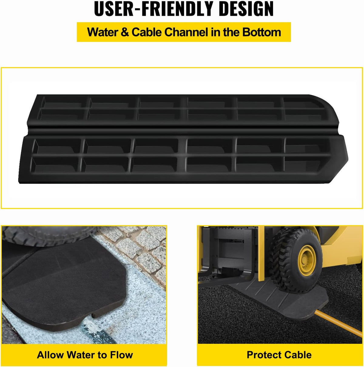 5 Pack Heavy Duty Rubber Driveway Ramps K52799