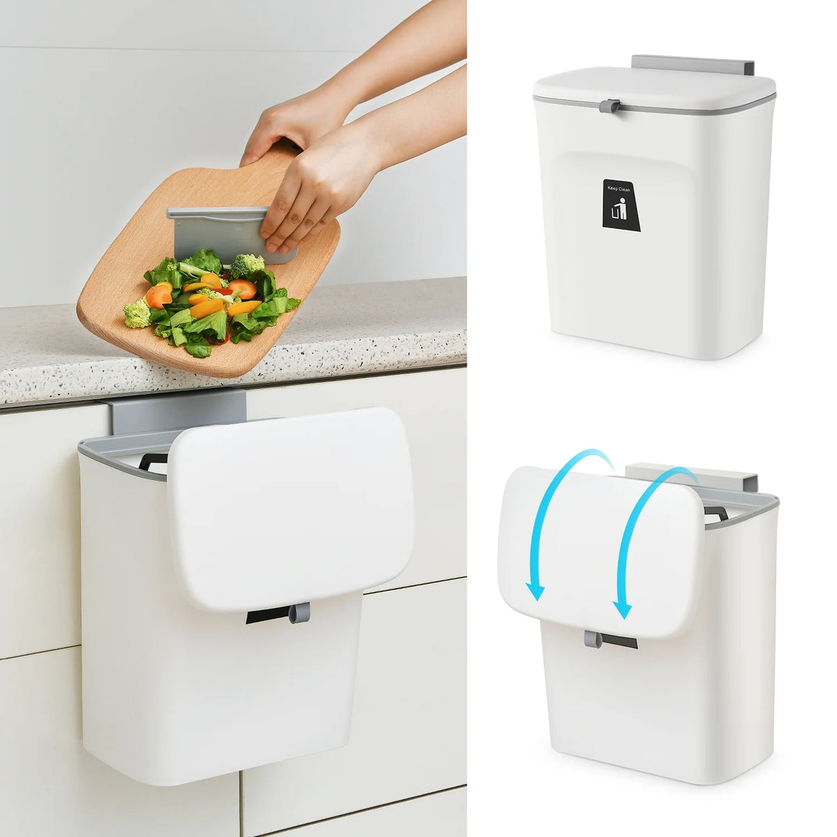 2.4 Gal Hanging Trash Can with Lid P50346