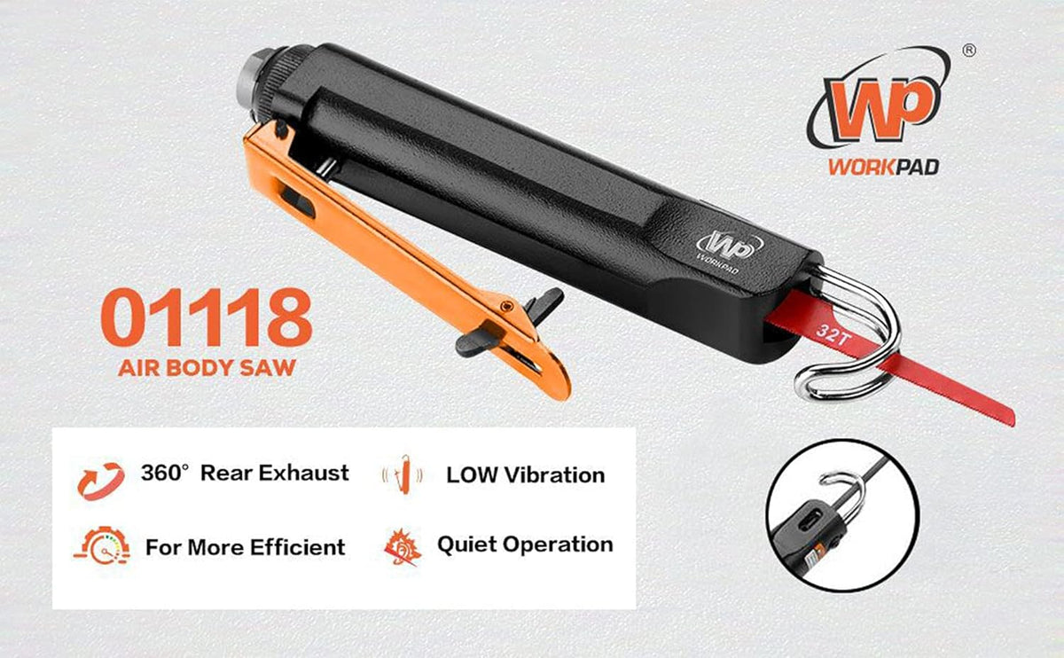 Air Body Saw Pneumatic Reciprocating Saw Mini Tool, 5pcs 24T & 32T saw, 5pcs Filer set, Pack of 2 N958