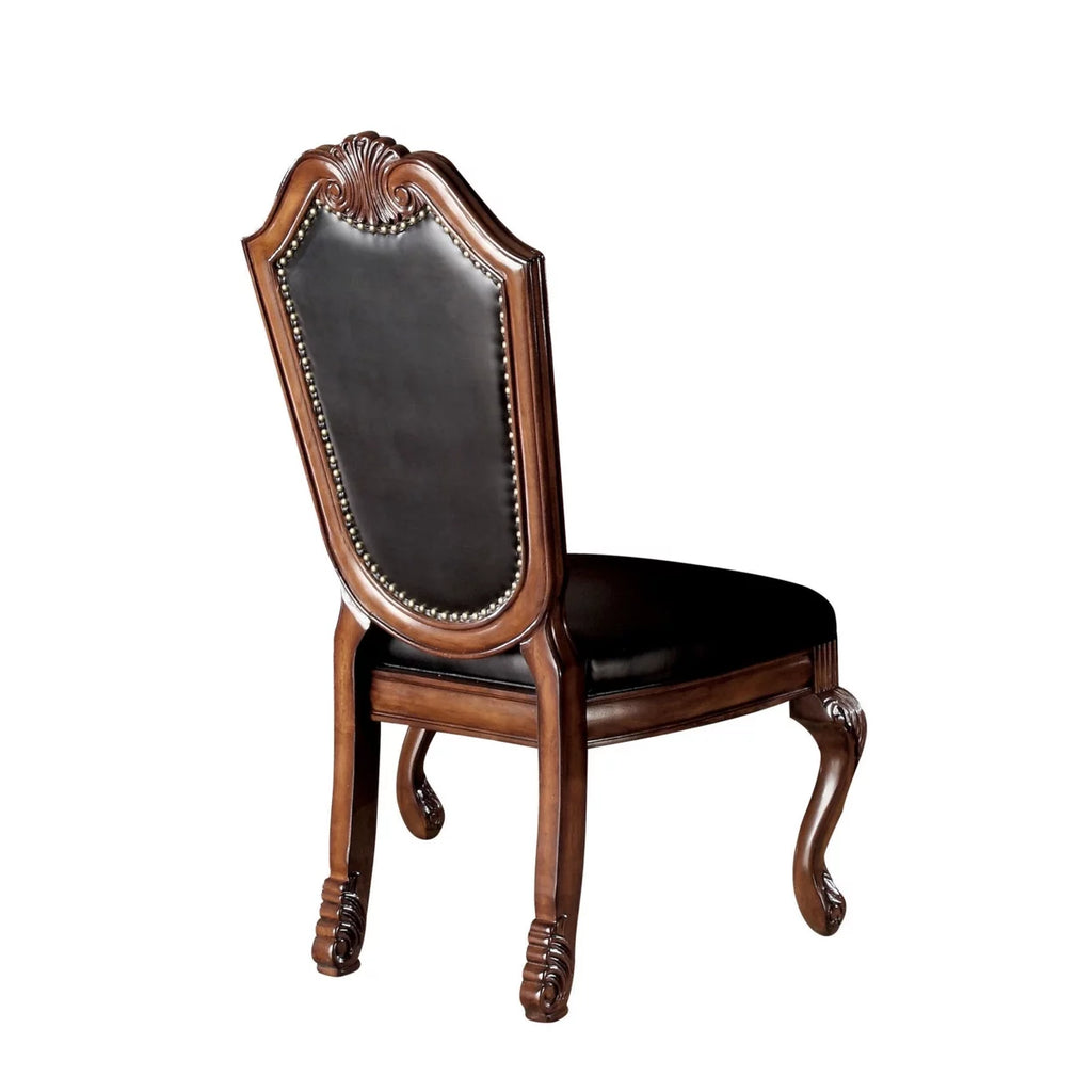 28 Inch Faux Leather Dining Chair Set of 2 Brown L995463