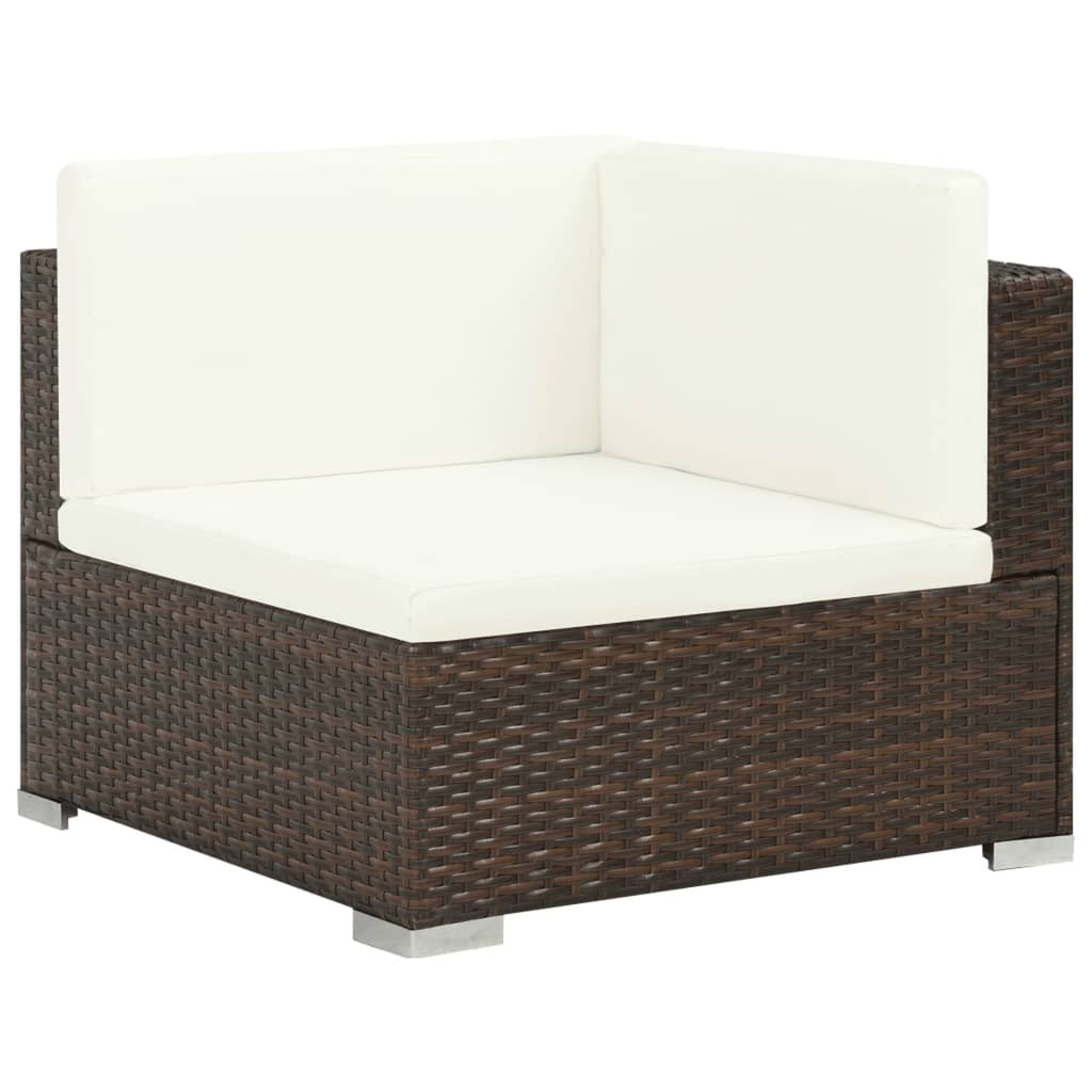 6 Piece Poly Rattan Outdoor Furniture Set with Coffee Table J179559