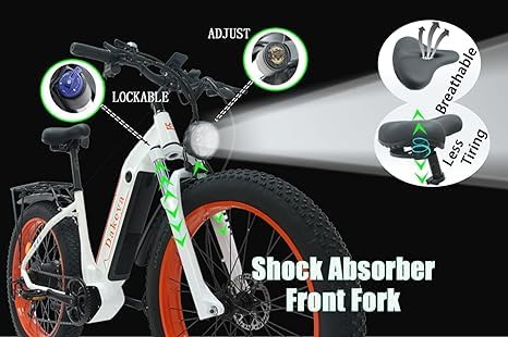 Electric Bike, 1000W Brushless Motor, 48V 15AH Removable Battery, 26" x 4.0 Fat Tire, 7-Speed Gear, LCD Digital Display J54537
