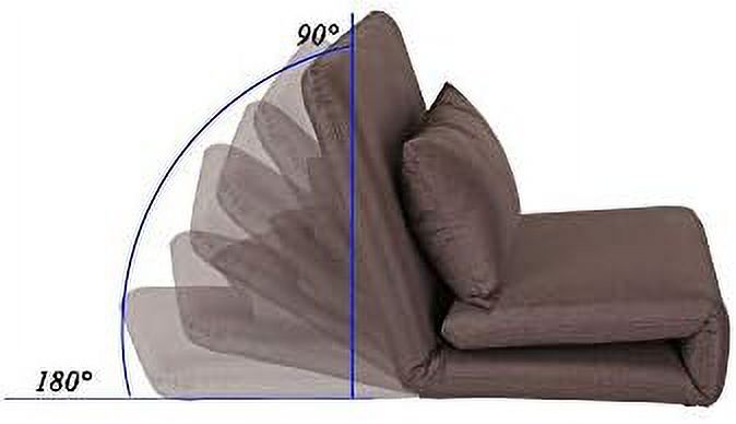 Linen Chair Beige 5-Position Adjustable Sofa Q10274