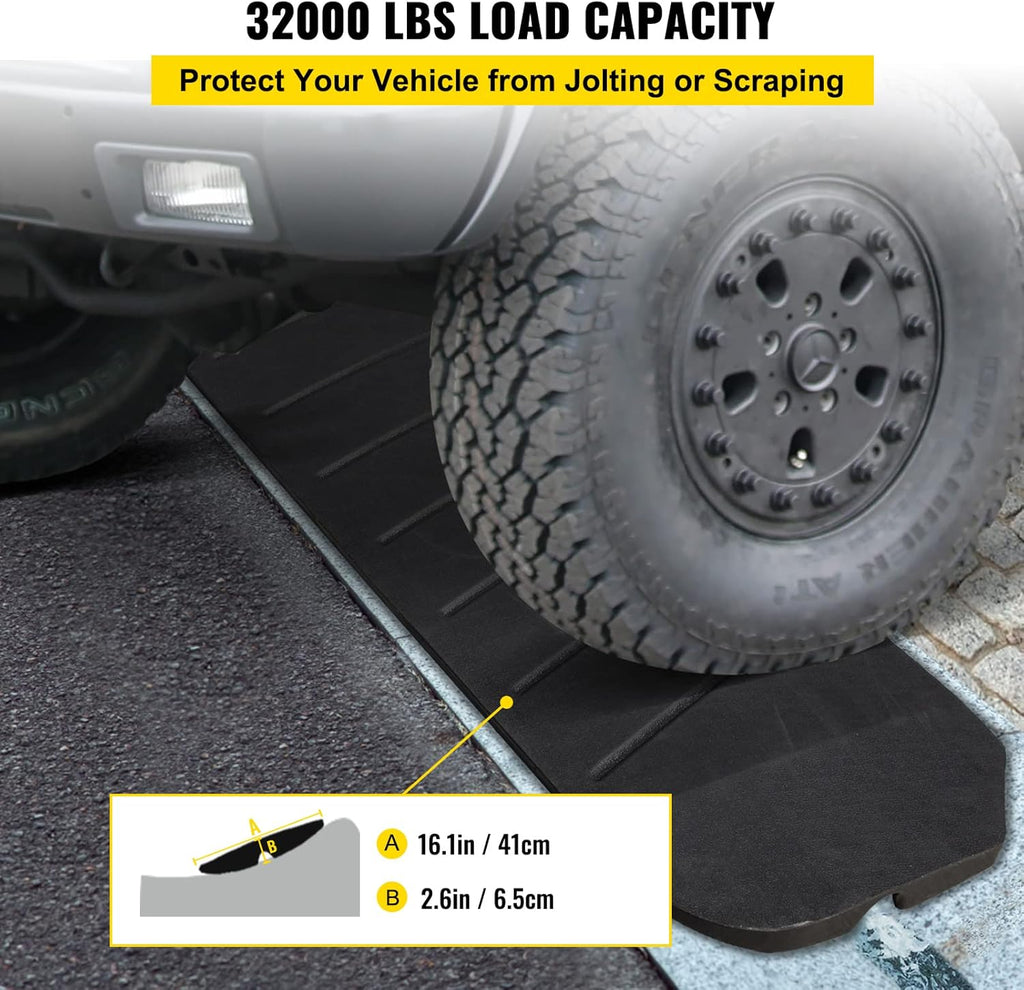 5 Pack Heavy Duty Rubber Driveway Ramps K52799