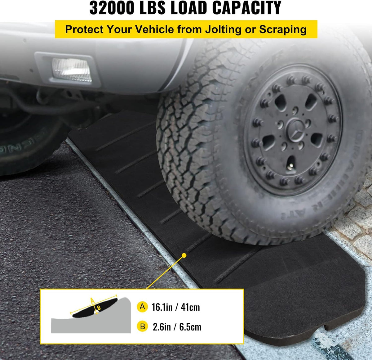5 Pack Heavy Duty Rubber Driveway Ramps K52799