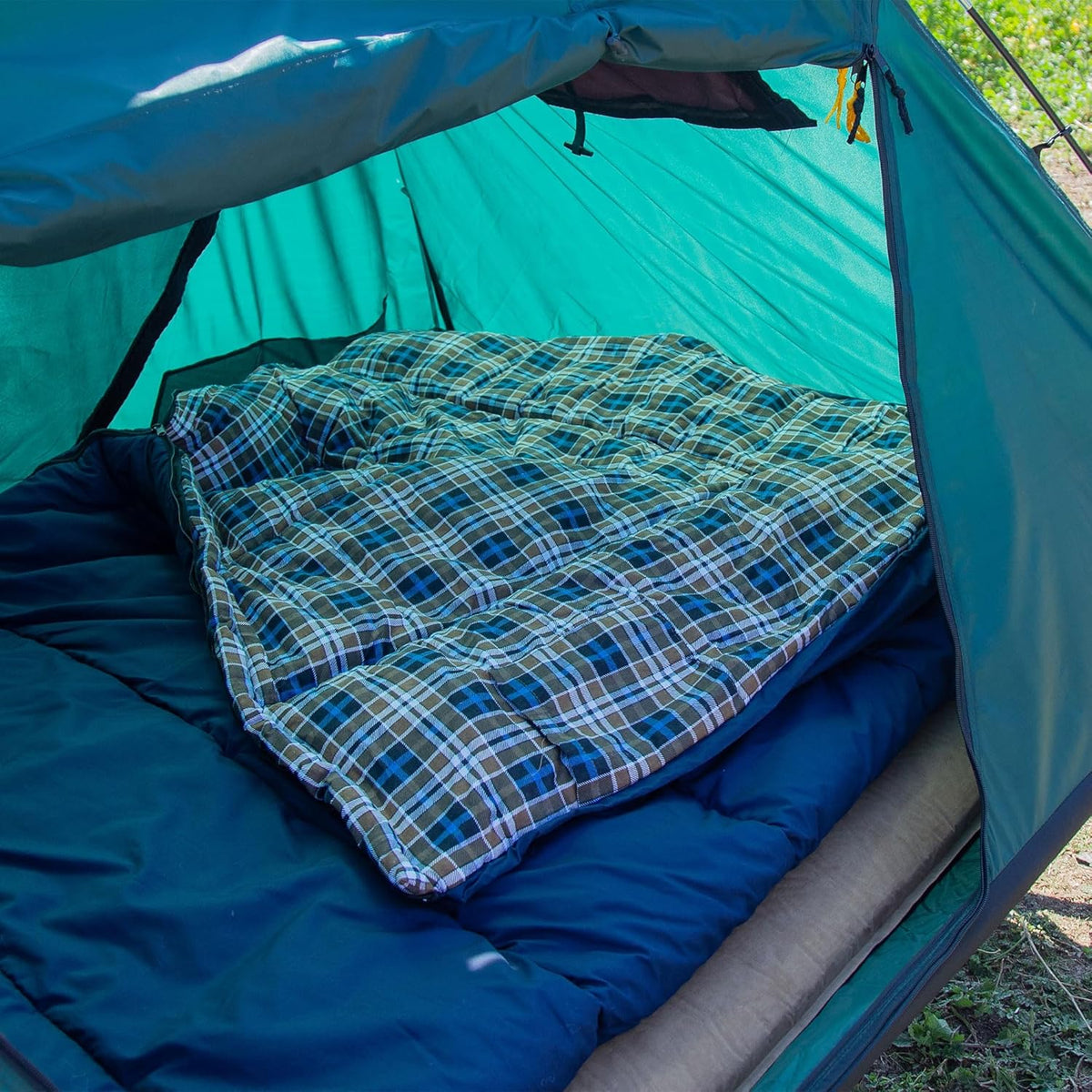Green 2 Person Tent Cot with Rain Fly and Carry Bag R97388
