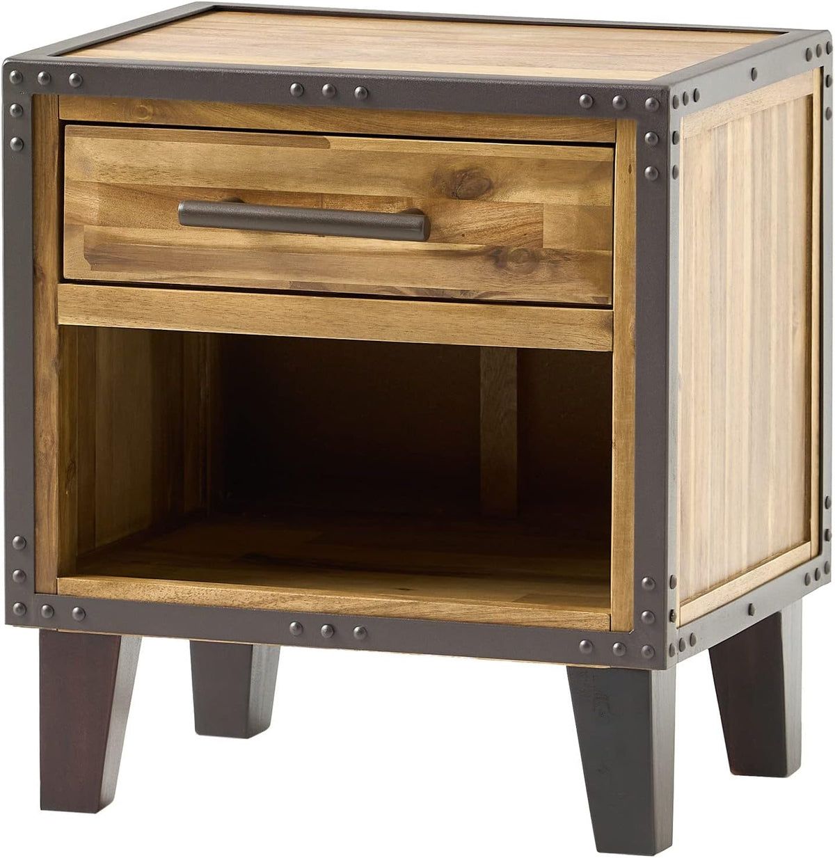 Acacia Wood Two Drawer Night Stand D87733