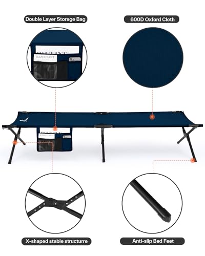 78.3"x28.7"x14.6" Heavy Duty Folding Camping Cot I4601