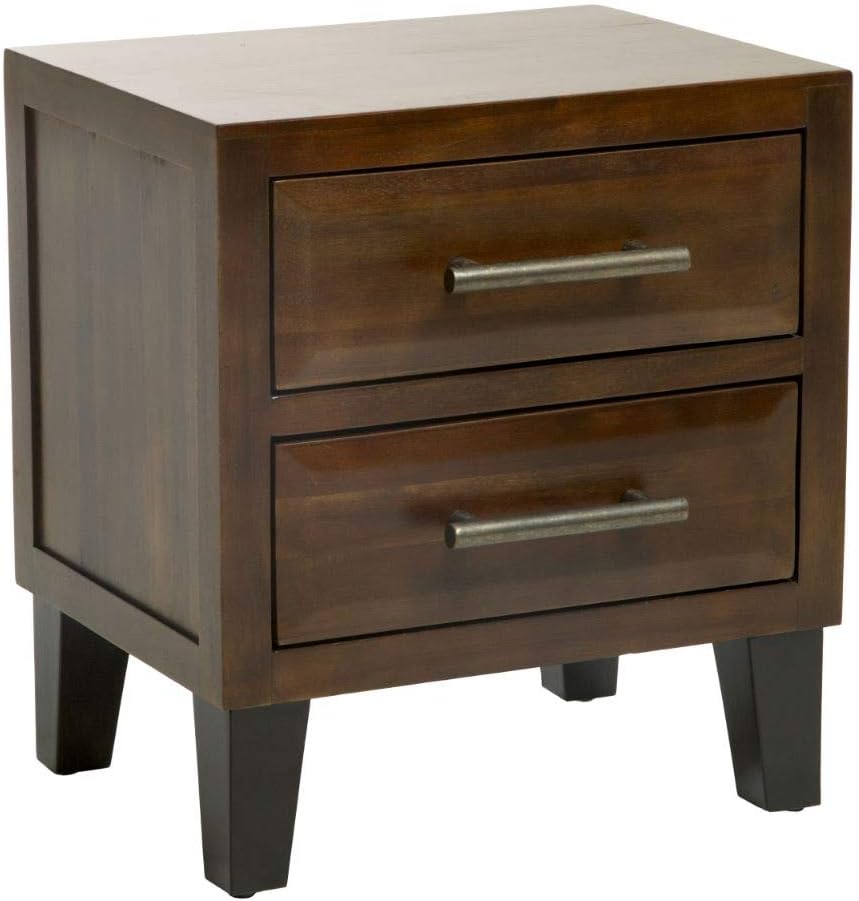 Acacia Wood Two Drawer Night Stand D87733