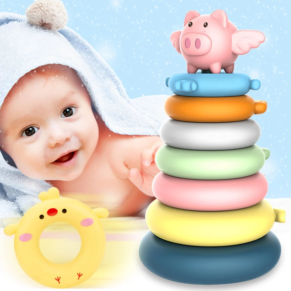 7 Pcs Soft Stacking Rings Toy Z32226