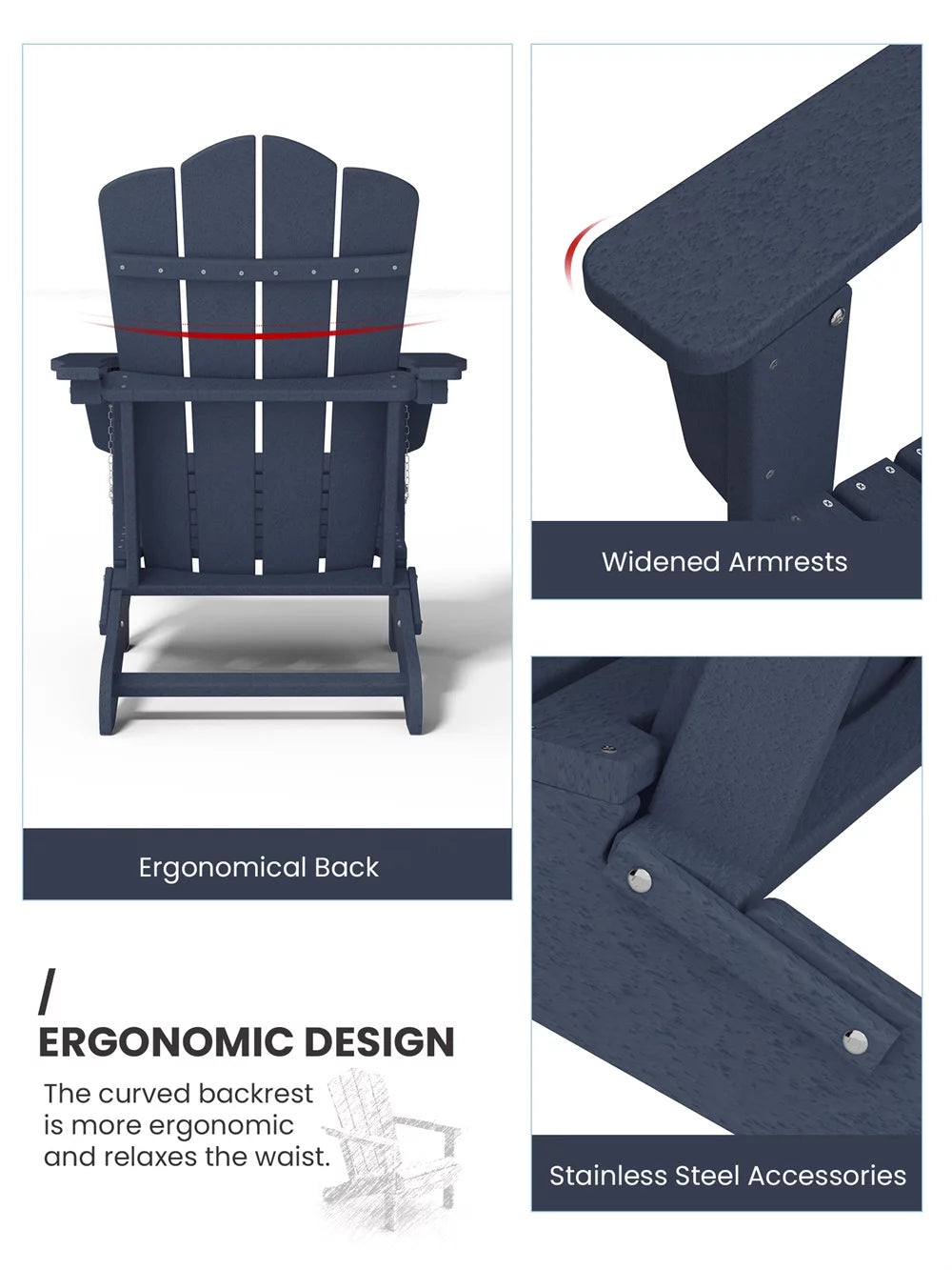 Folding Adirondack Chair Blue R97699