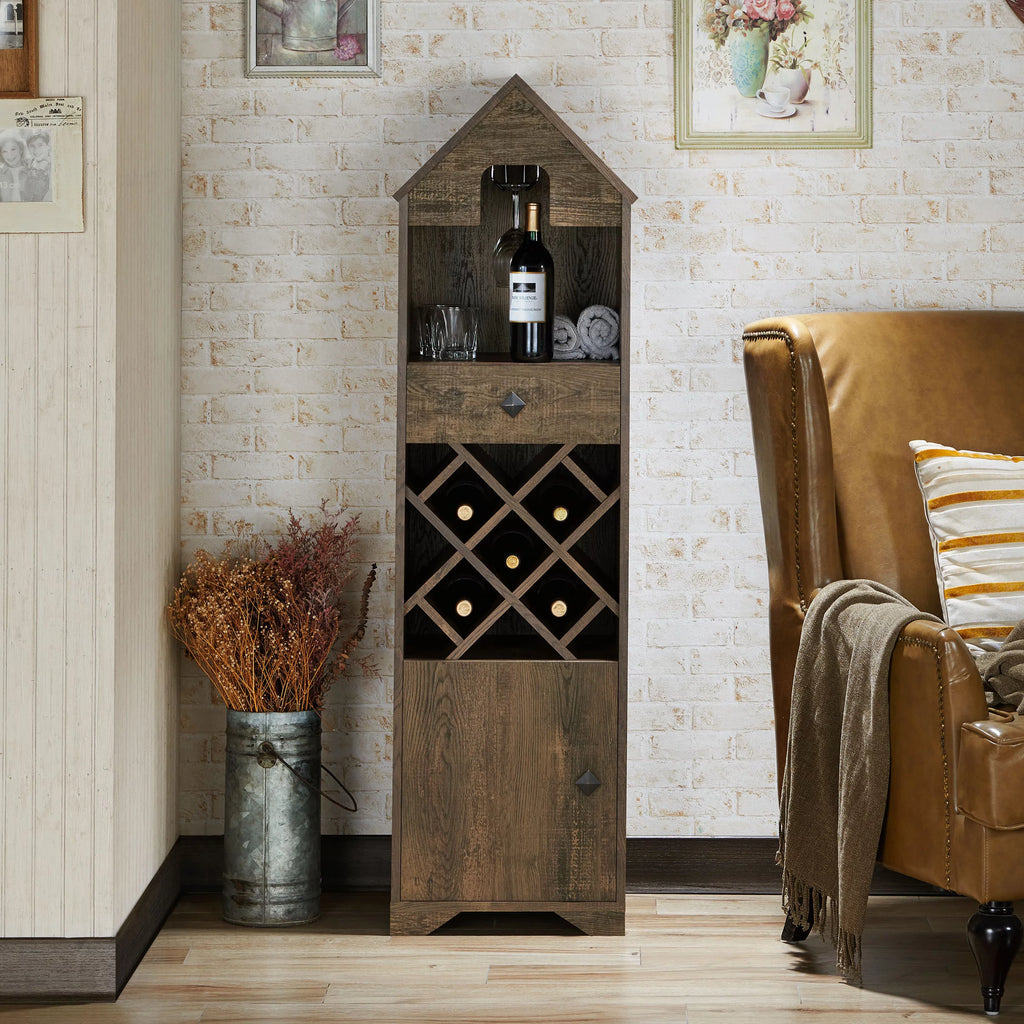 Rustic Wood Wine Storage Cabinet G751