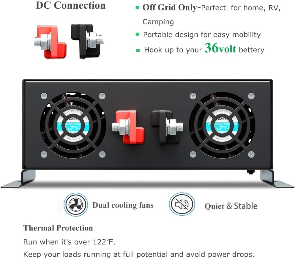 Pure Sine Wave 3500W Power Inverter with Dual AC Outlets N8788