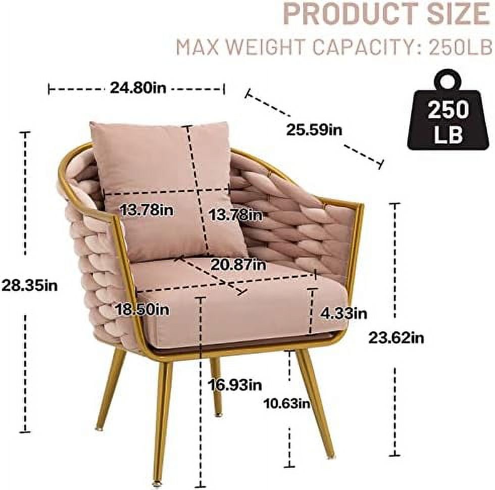Beige Velvet Accent Chair with Pillow C117