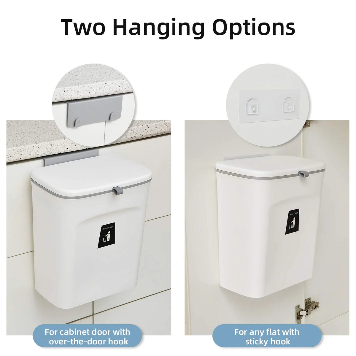 2.4 Gal Hanging Trash Can with Lid P50346
