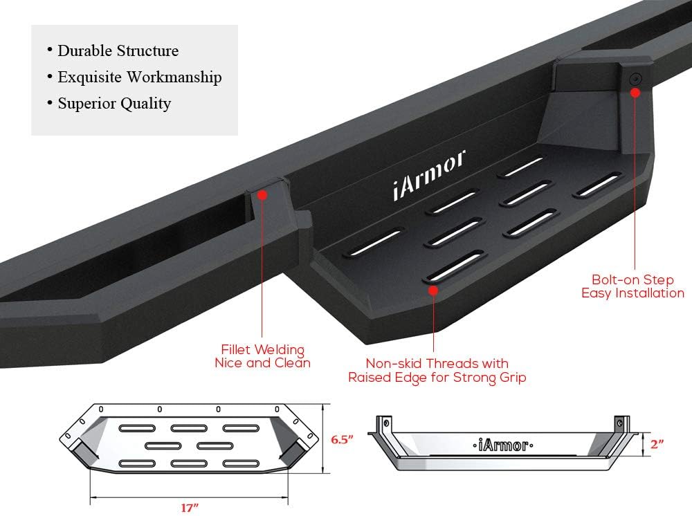 Drop Steps Running Boards Rocker Slider for Toyota Tundra Double Cab D6767