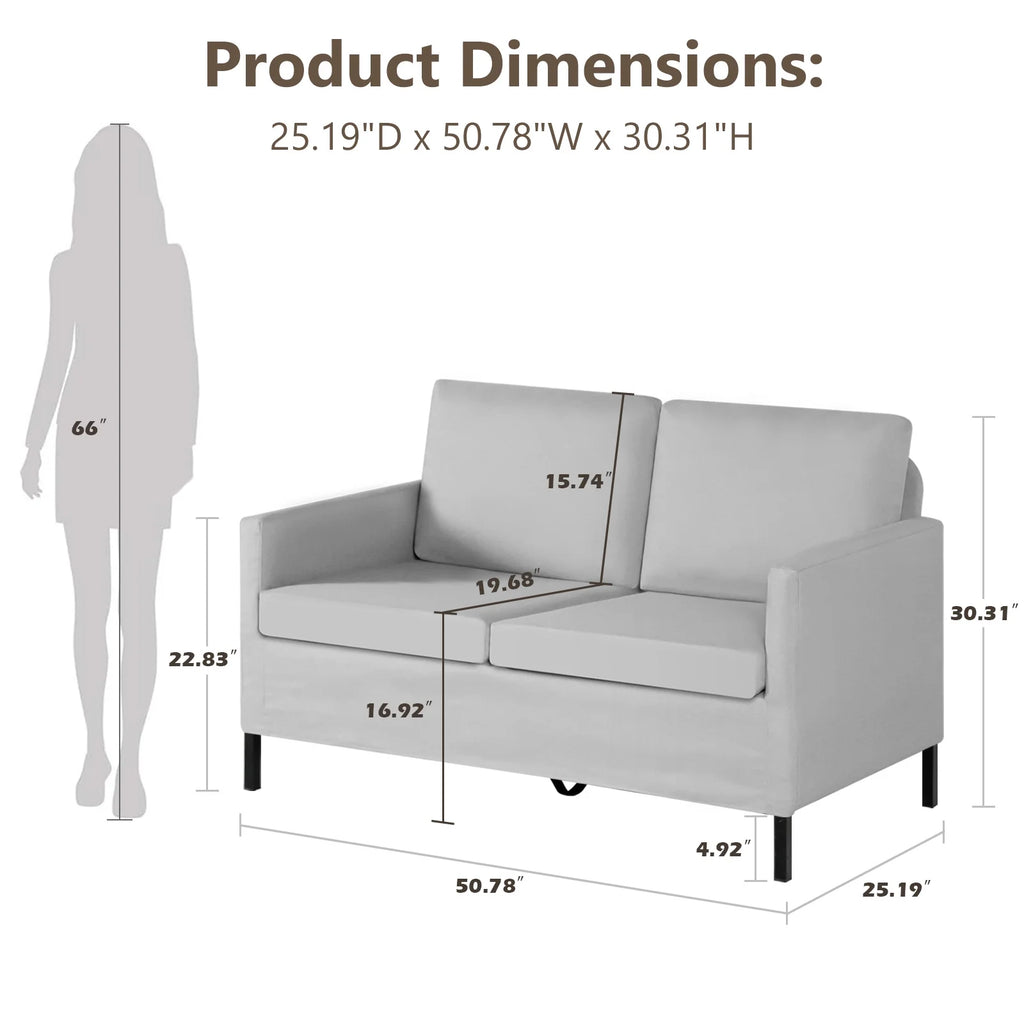 51" Loveseat Sofa with Removable Cover Q742661