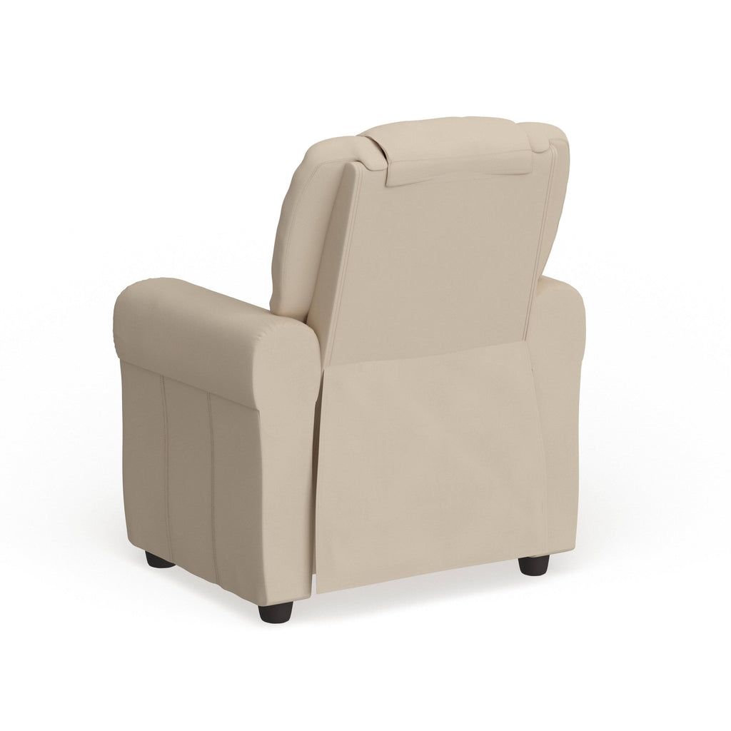 Turquoise Vinyl Kids Recliner with Cup Holder and Headrest Z787