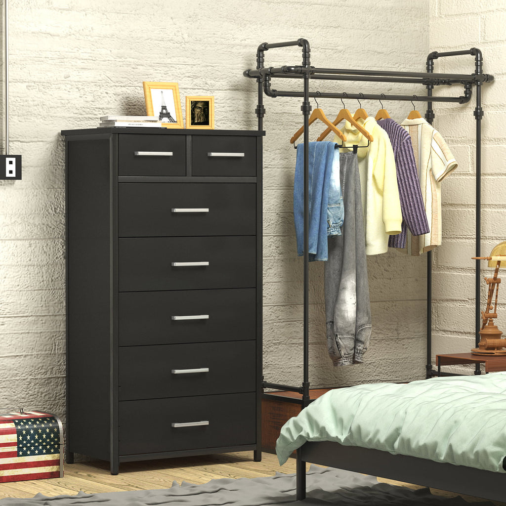 7 Drawer Tall Dresser with Metal Frame V512090