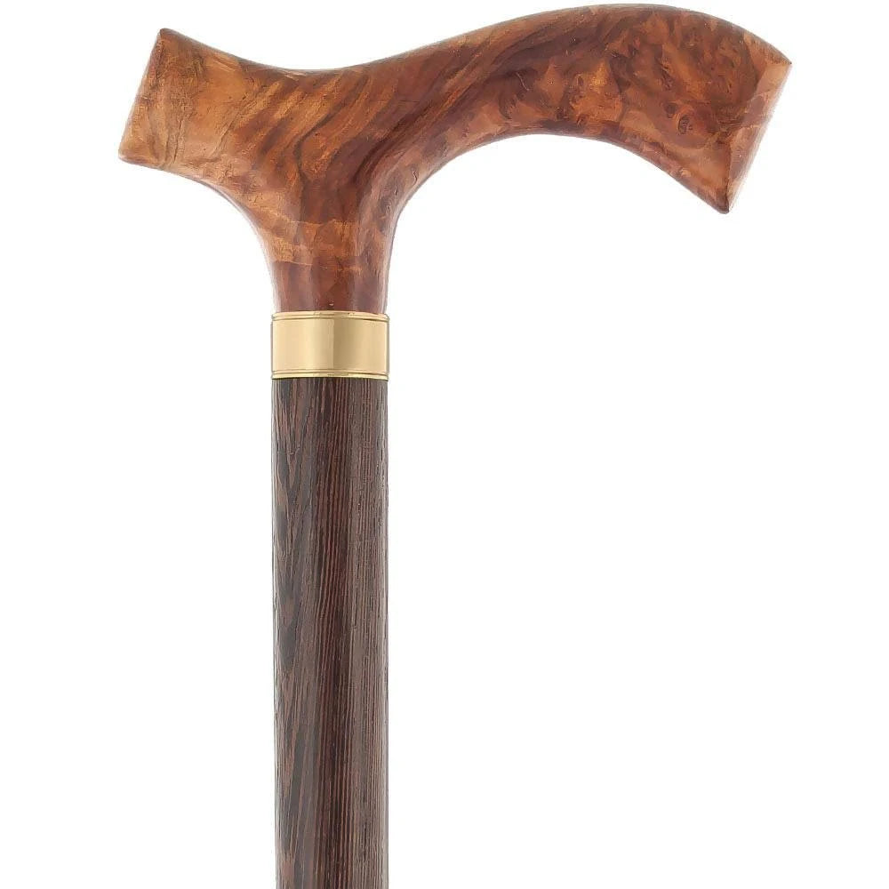 Australian Burl Wood Fritz Handle Walking Cane U40629