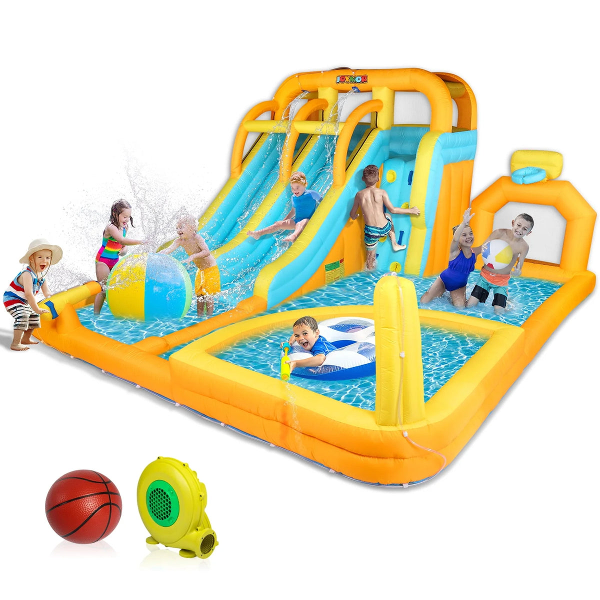 8-in-1 Inflatable Water Slide Park with Splash Pool L710454