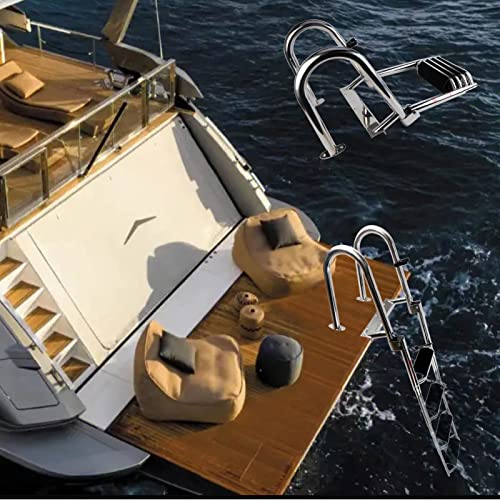 Telescoping Boat Ladder with Hand Railings and Extra Wide Steps E186