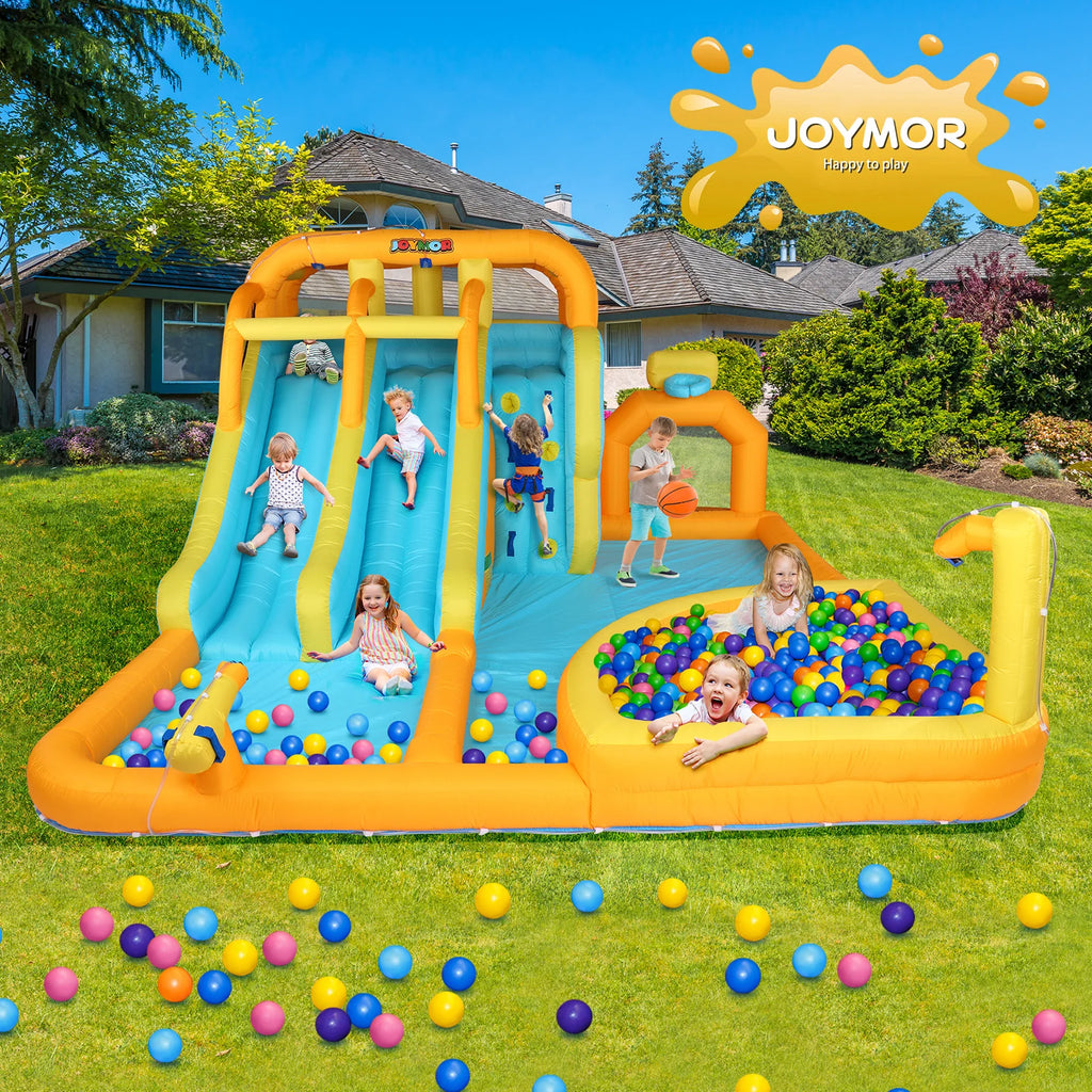 8-in-1 Inflatable Water Slide Park with Splash Pool L710454
