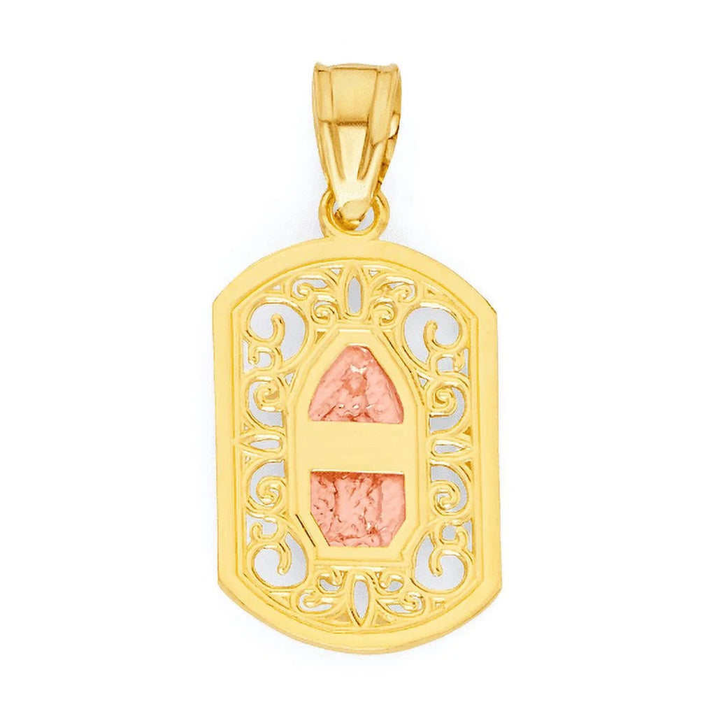 10k Real Solid Tricolor Gold Virgin Mary Pendant with Intricate Detail I14916