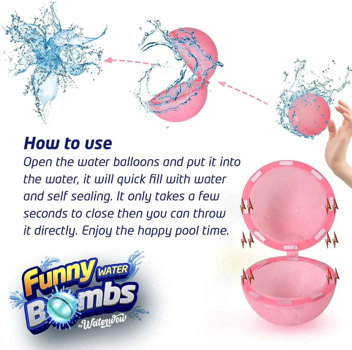 Reusable Water Balloons Pool Toys for Kids (6 pcs) L2554